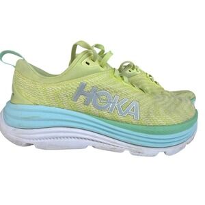 Hoka Gaviota 5 Running Shoes Women Size 9 Yellow Green Good Stability Cushion